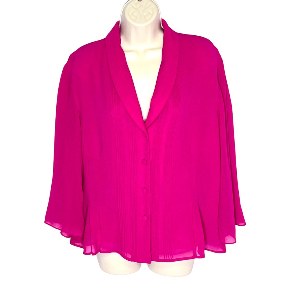 Julian Taylor 2 piece layer blouse Shaket Size 18 Deep Pink